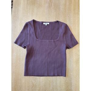 Madewell Square-Neck Crop Sweater Tee